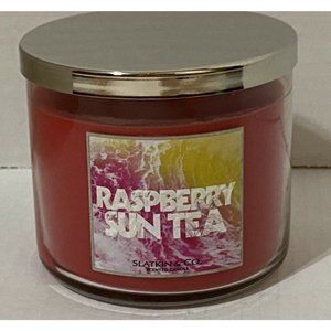 Bath & Body Works Slatkin RASPBERRY SUN TEA 3-Wick Candle 14.5 oz Retired RARE